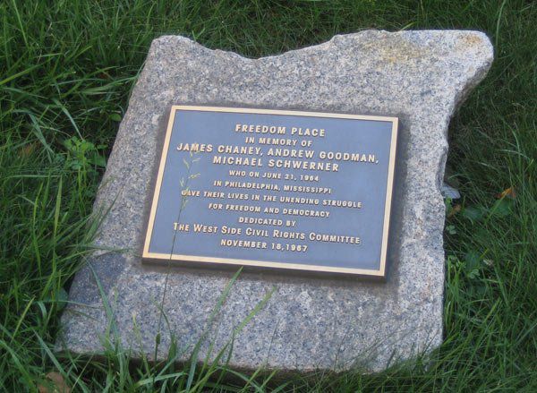 A plaque at Freedom Place<br/>